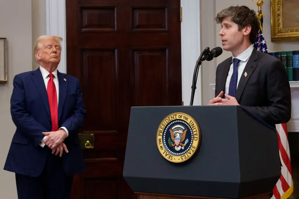 Trump has pushed forward a $500 million AI initiative led by Sam Altman, among others (Andrew Harnik/Getty Images)