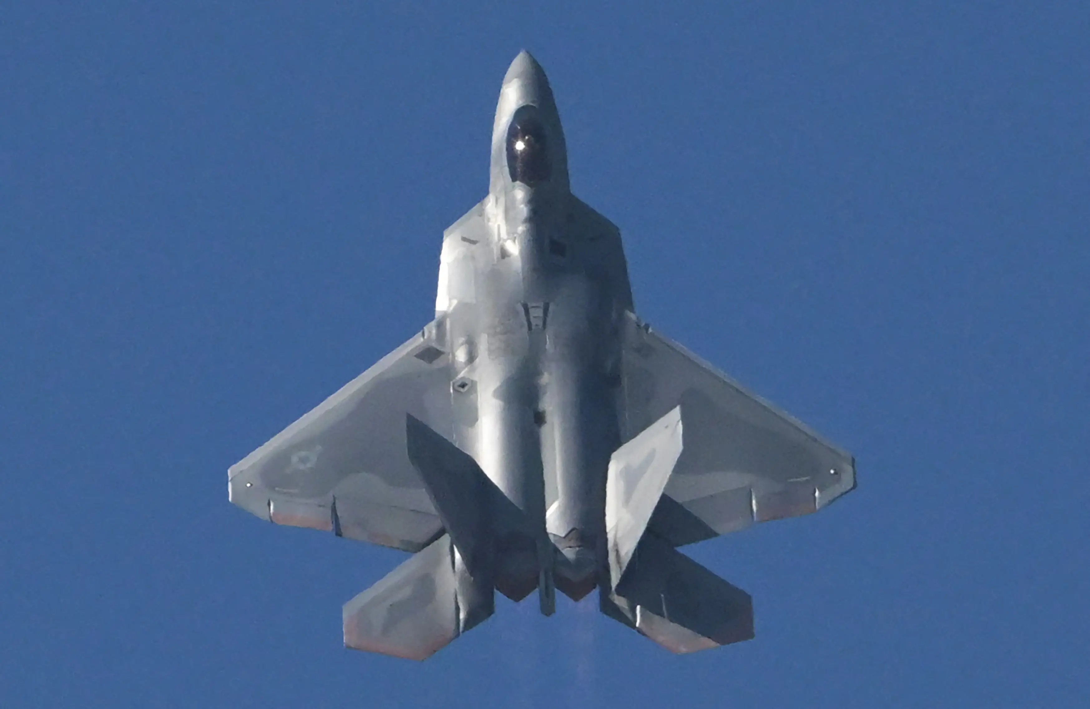 The twin-engine fighter jet was designed by the United States Air Force (RODRIGO ARANGUA/AFP via Getty Images)