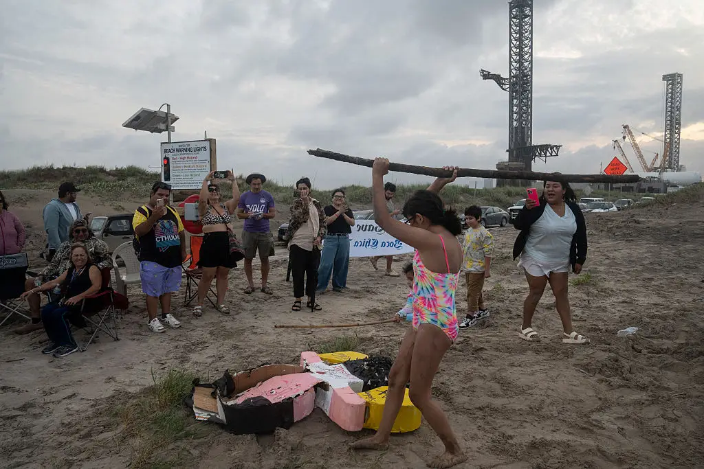 Local residents have made their opposition clear, attacking Musk-shaped piñatas in protest (Gabriel Cardenas / AFP / Getty)