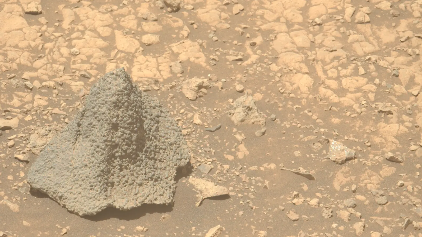 NASA's Perseverance rover discovered a rock formation that looks exactly like an ancient battle helmet. (NASA/JPL-Caltech/ASU)