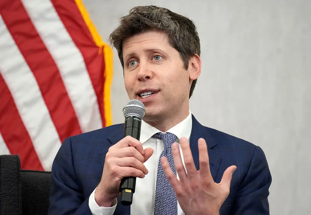Sam Altman, CEO of OpenAI, delivers remarks at the Integrated Review of the Capital Framework for Large Banks Conference at the Federal Reserve (Getty Images)