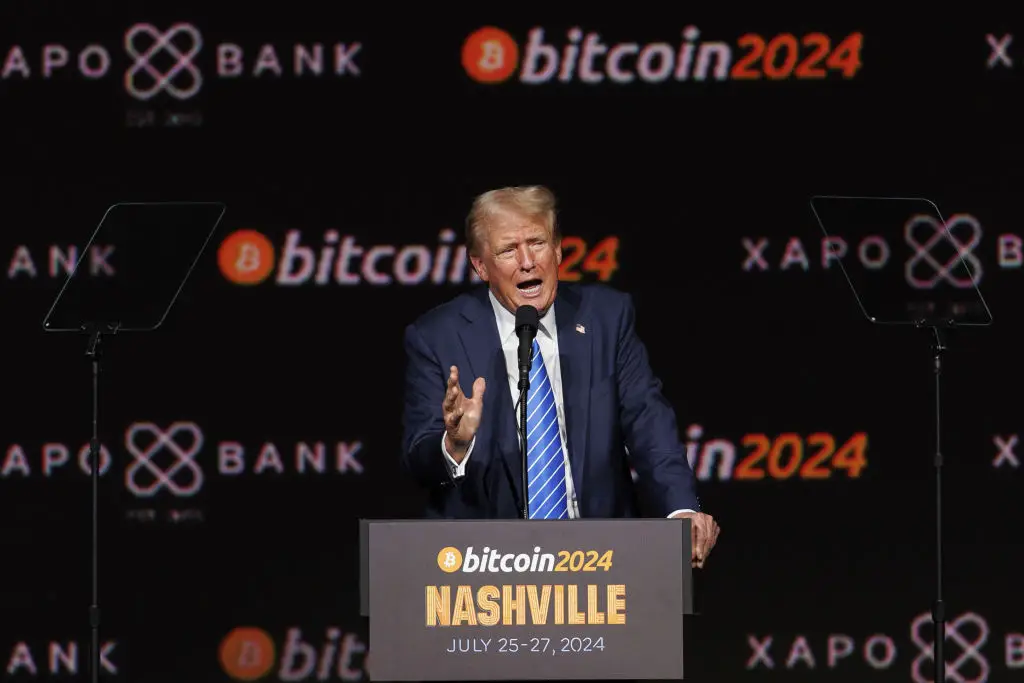 Trump's Bitcoin support has been incredibly beneficial for the cryptocurrency, but his policy has also harmed investors (Brett Carlsen/Bloomberg via Getty Images)