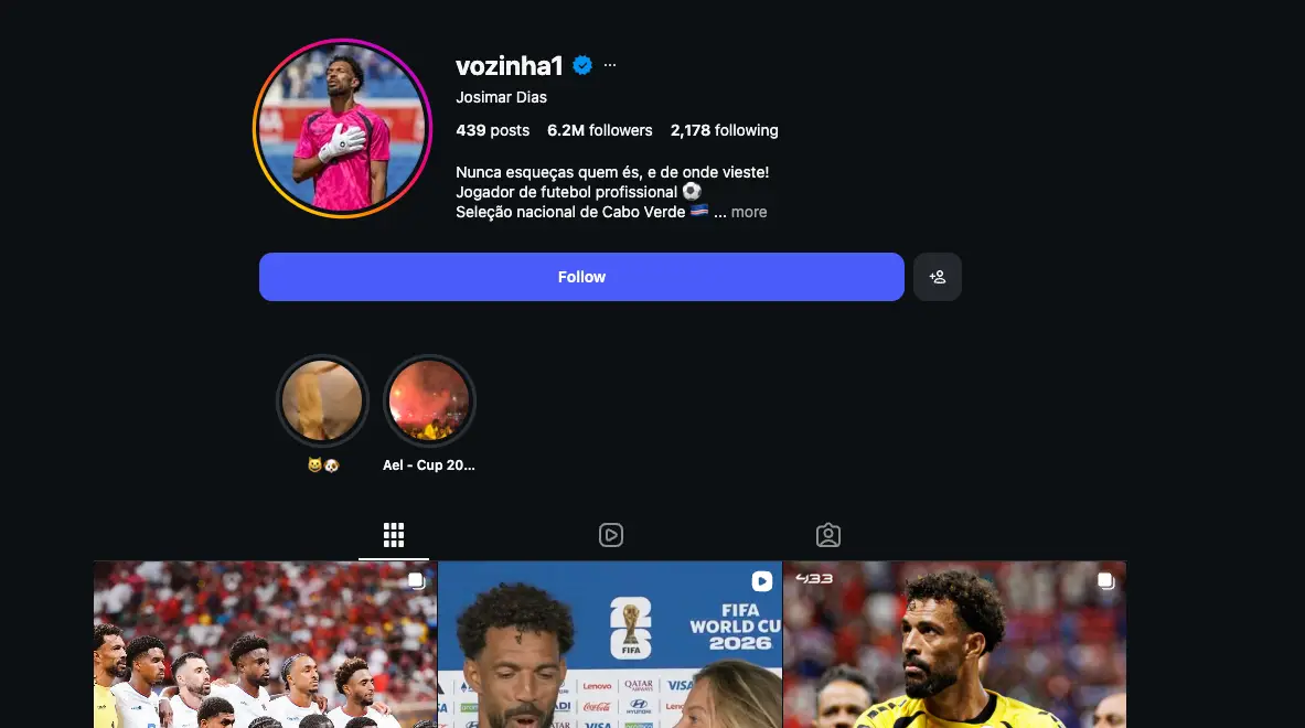 Vozinha has gained over 6 million followers since his heroic World Cup performance against Spain (Instagram/vozinha1)