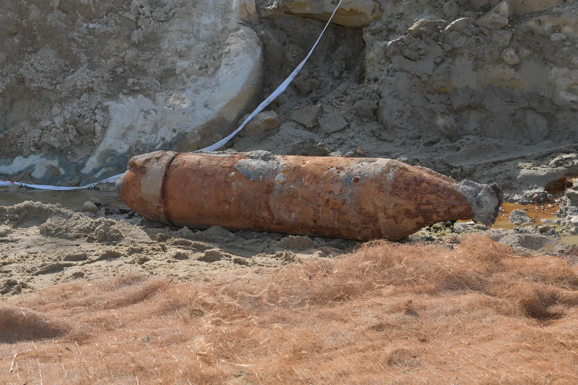 Construction workers discovered a 250 kilogram WW2-era bomb that hadn't yet exploded during work at an airport in Singapore (Facebook/Ministry of Defence, Singapore)