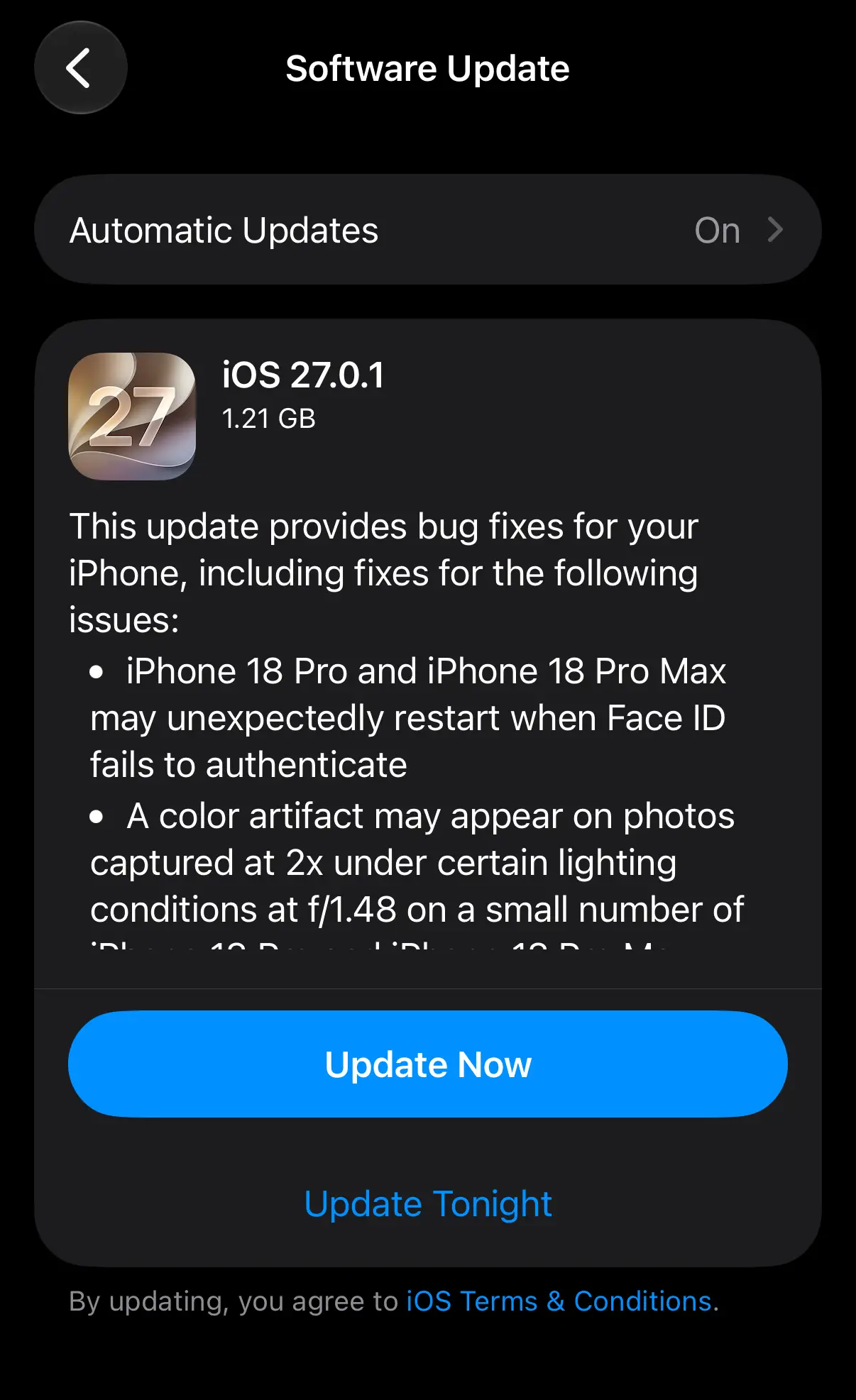 It's easy enough to find the iOS 27.0.1 update, so make sure to download it as soon as possible (UNILAD Tech)