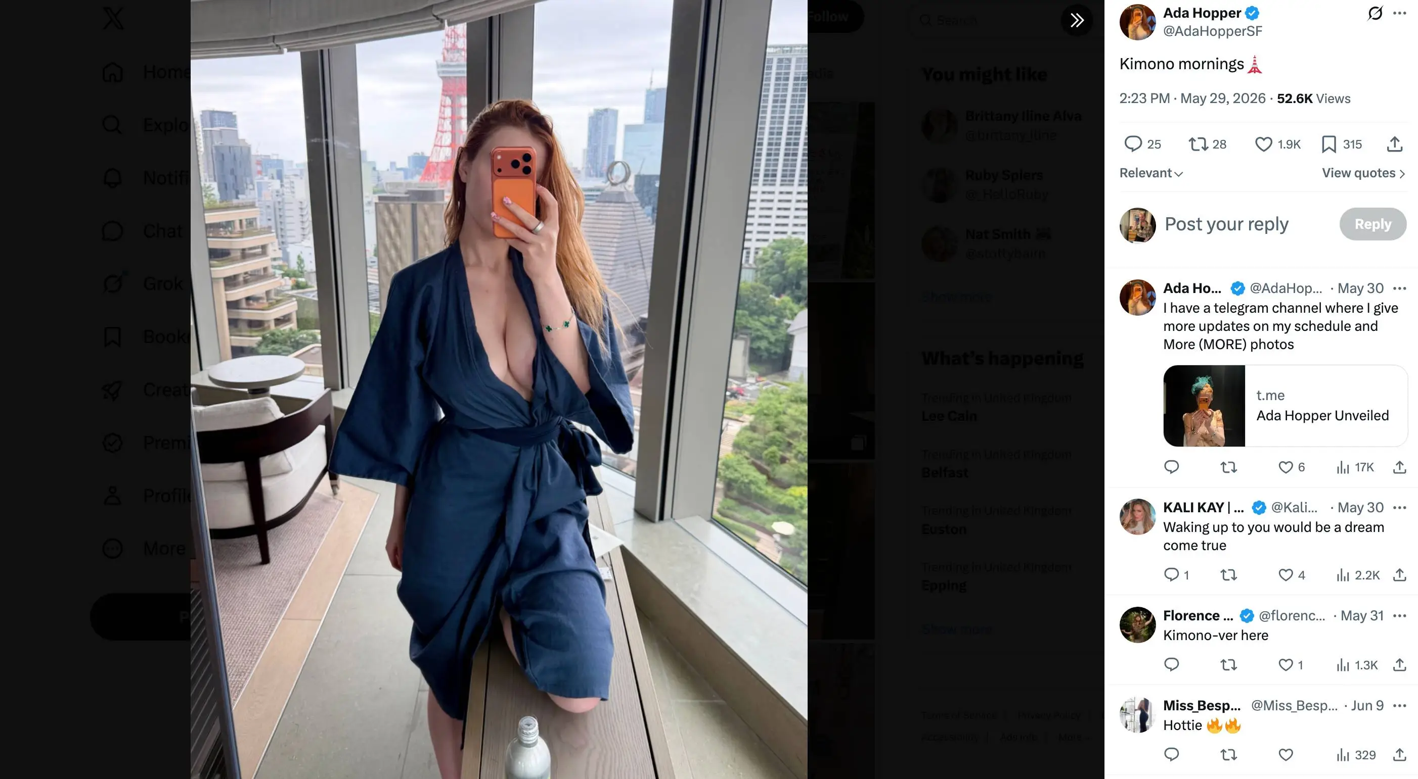 Ada Hopper is among those who have embraced nerd-first escorting (X / Ada Hopper)