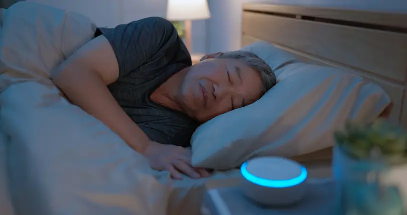 Dr Bing recommends that you keep your white noise on the quieter side of things, and distance it from your bed (Getty Stock)