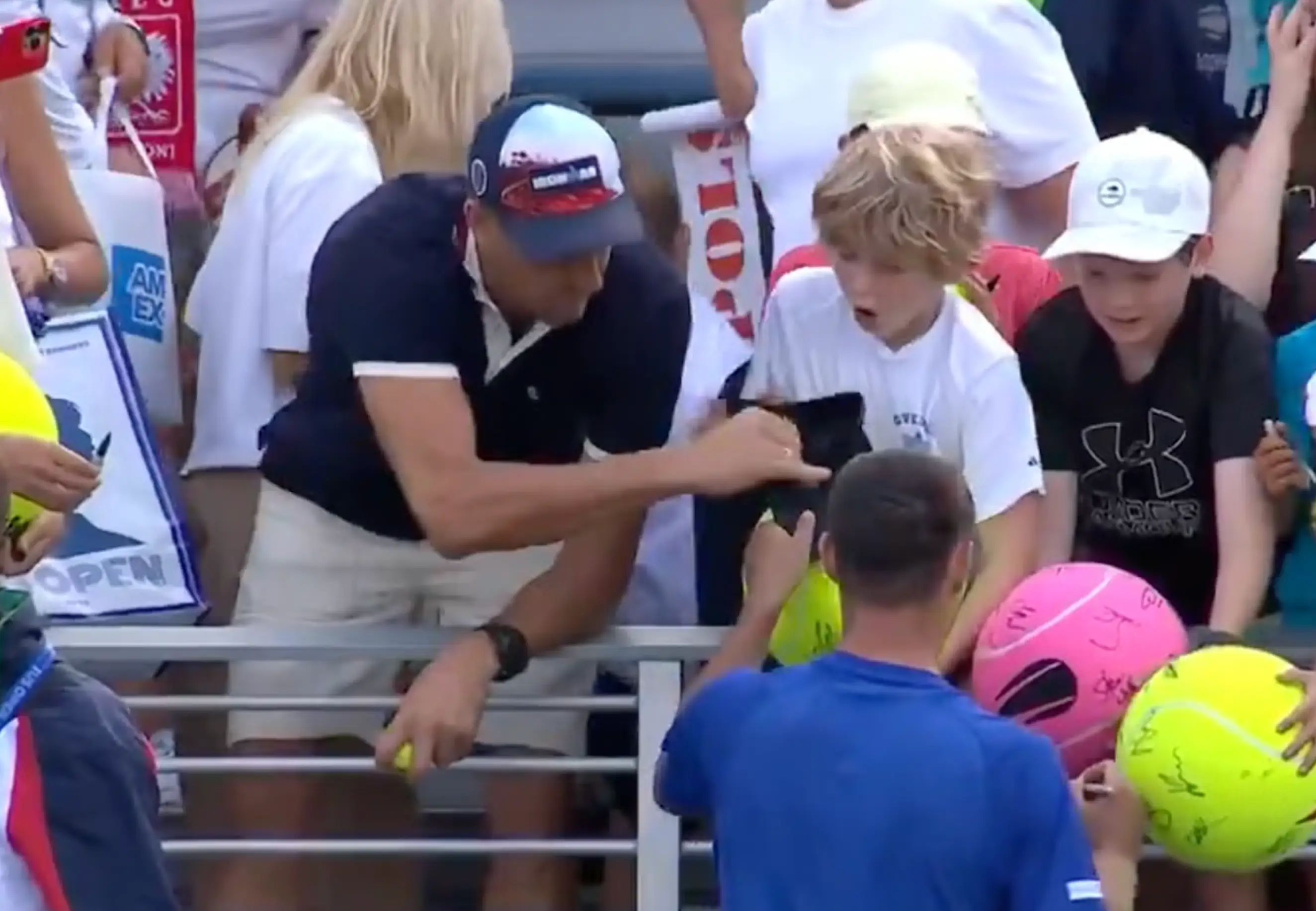 The CEO was filmed at the US Open snatching a cap away from a child (Eurosport)