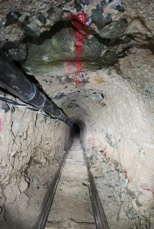 Border Patrol agents discovered the tunnel while it was still under construction (US Customs and Border Protection)