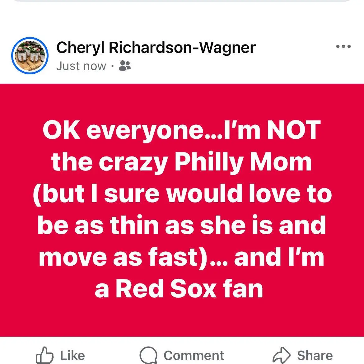 Cheryl Richardson-Wagner reiterates that she isn't Phillies Karen (Facebook / Cheryl Richardson-Wagner)
