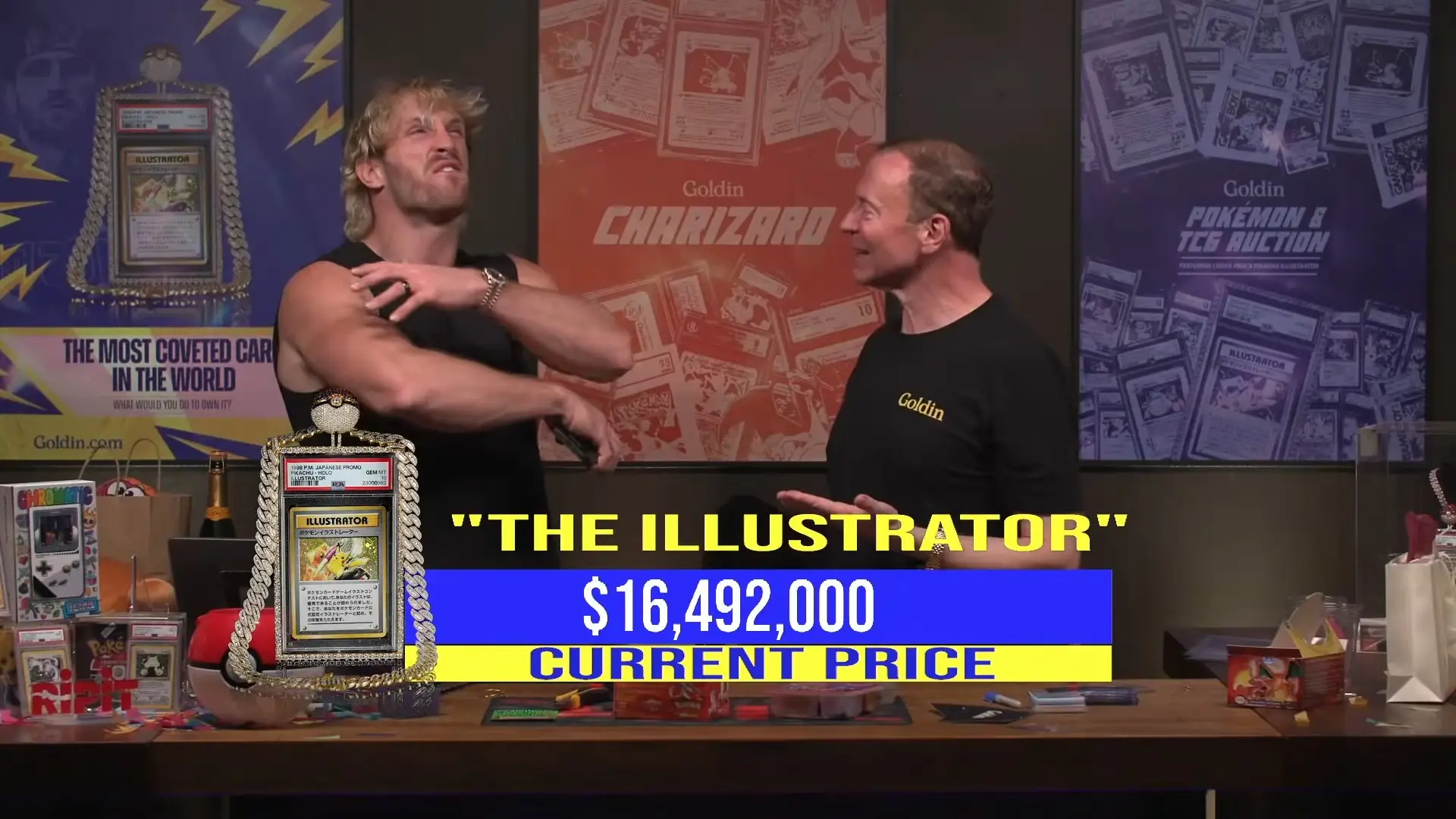 Paul sold his beloved Pokémon Illustrator card during a recent auction for a staggering $16,492,000 (YouTube/Logan Paul)