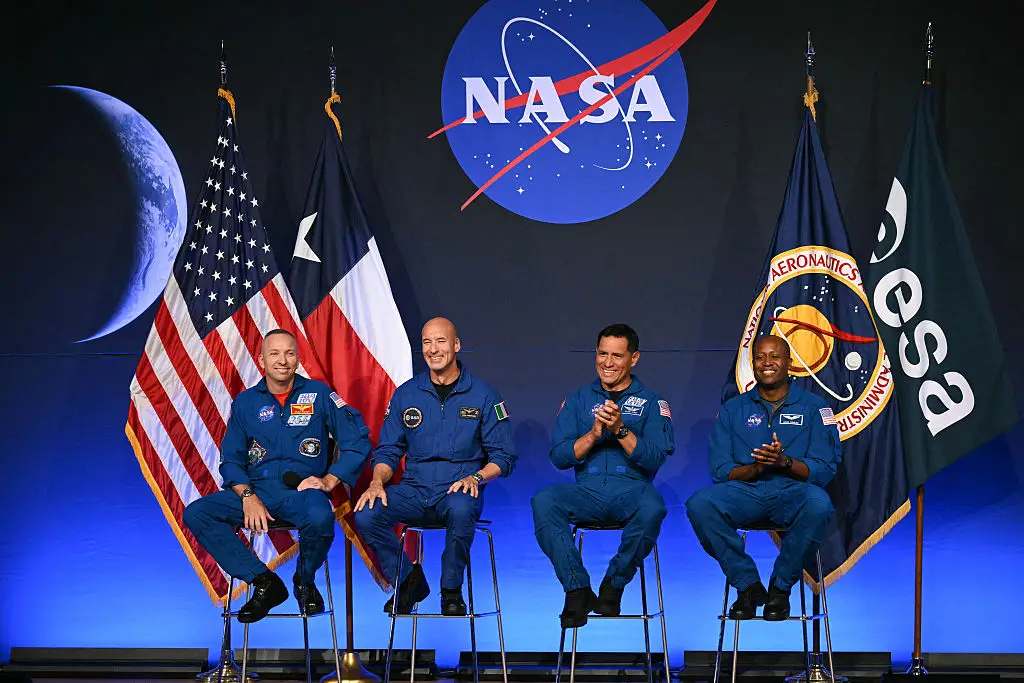 Andre Douglas, Luca Parmitano, Randy Bresnik and Frank Rubio will make up the crew of Artemis III (RONALDO SCHEMIDT/AFP via Getty Images)