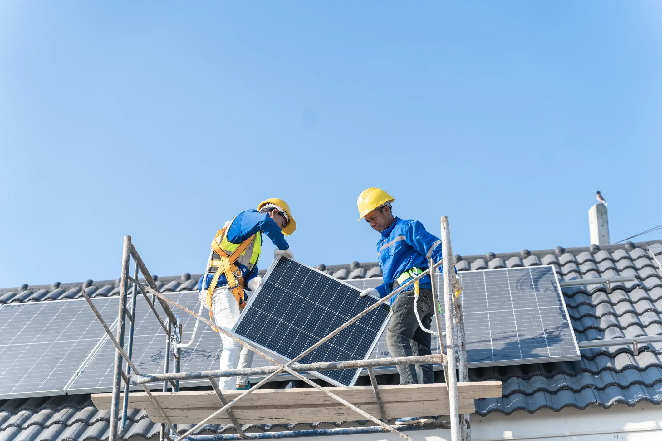 Having solar panels installed on a new home can slash your annual energy bill by over £1,000 ($1,337) in conservative estimates (Getty Stock)