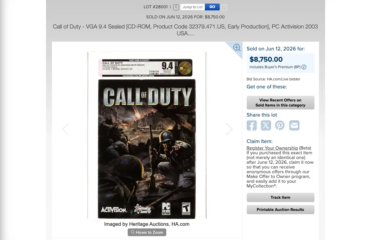 Much of its value is tied to the excellent condition it was kept in, earning a 9.4 VGA rating (Heritage Auctions)