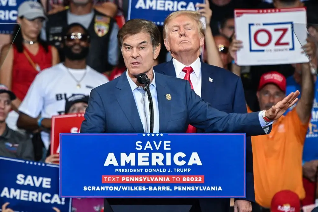 Trump's latest wild health claim was shared by Dr. Oz on a podcast with the president's son (Ed Jones/AFP via Getty Images)
