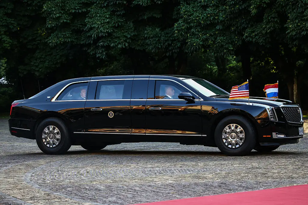 'The Beast' is the president's $1.5 million limo, and it's packed with a number of essential features (Beata Zawrzel/NurPhoto via Getty Images)