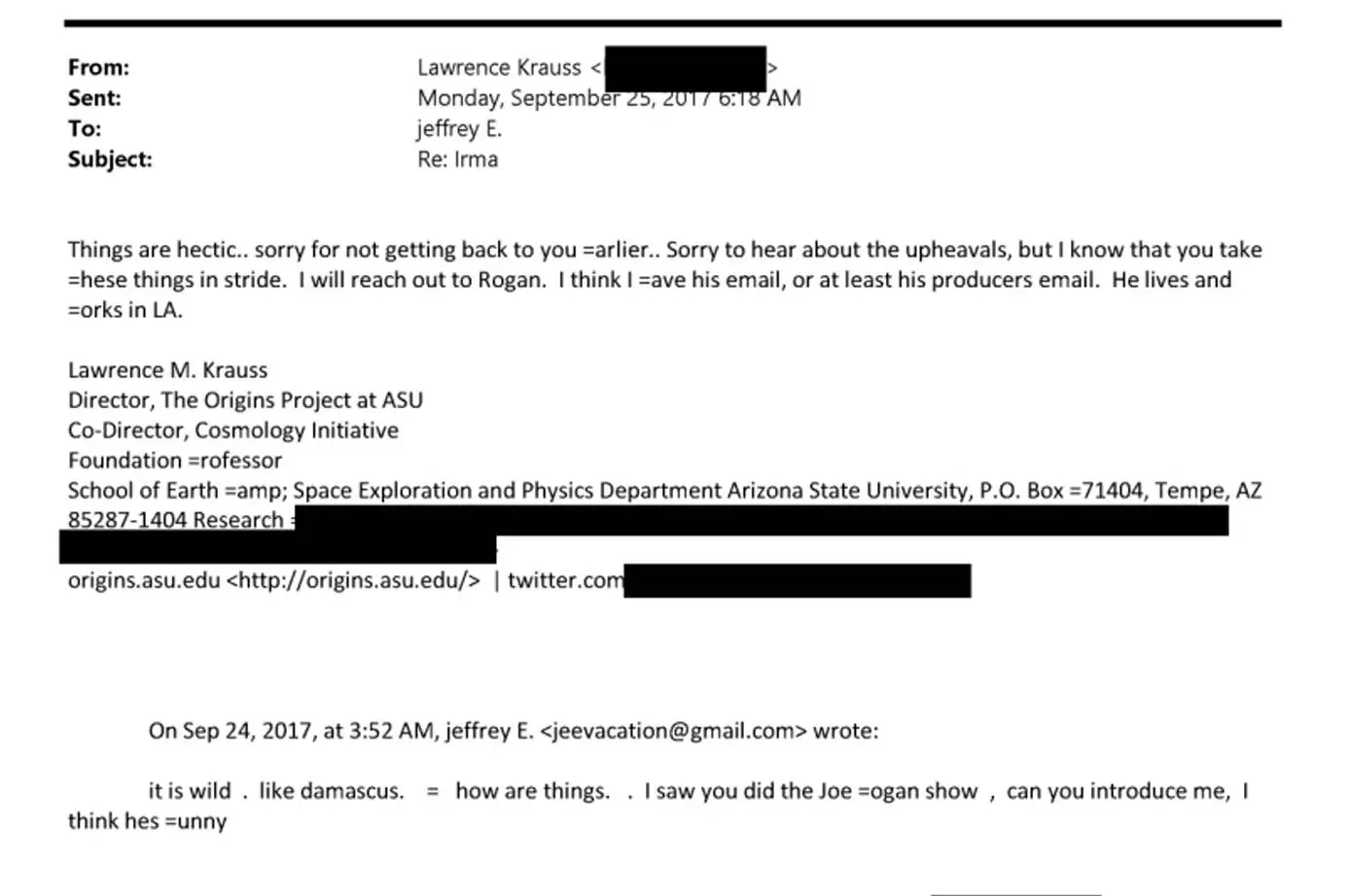 Rogan has spoken out about an email mentioning him in the Epstein files (Department of Justice)