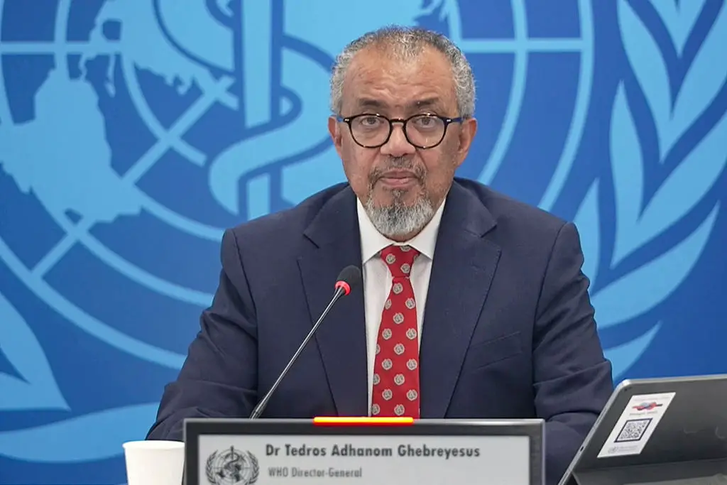 WHO Director-General Tedros Adhanom Ghebreyesus has issued a statement following the confirmation of further hantavirus cases (AFP via Getty Images)