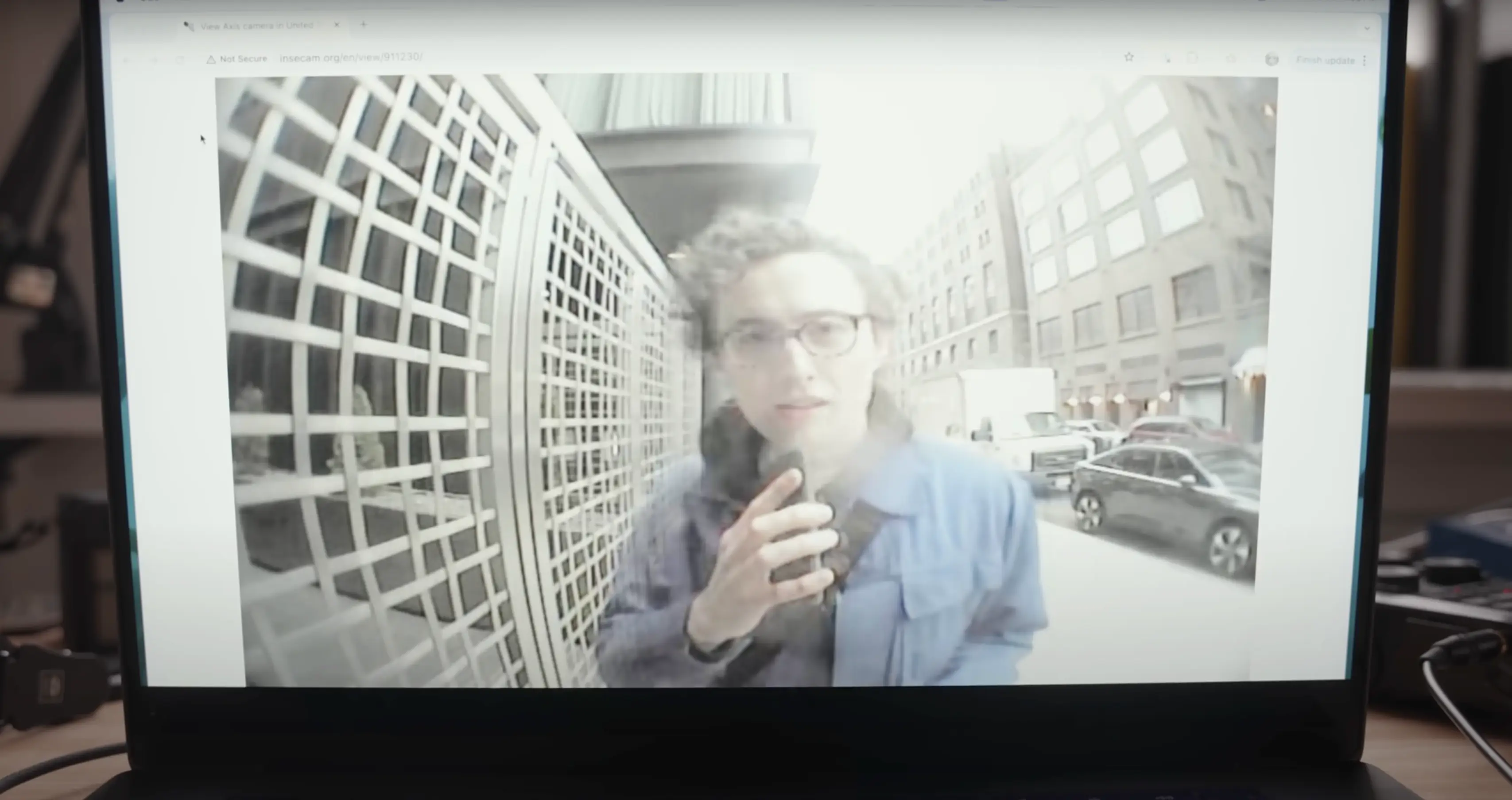 One man is alerting the public to a terrifying possibility that you could be live streaming to the world from your living room (YouTube/@christophe)