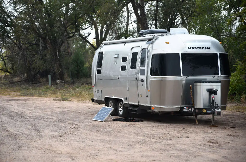 Musk has called an Airstream trailer his home for months, as it lets him cut down on travel time (Robert Alexander/Getty Images)