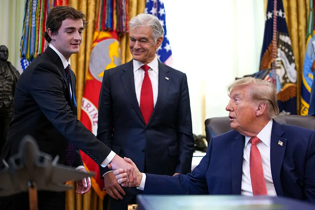 Trump was seen shaking hands with Shirley at the Oval Office (Andrew Harnik / Staff / Getty)