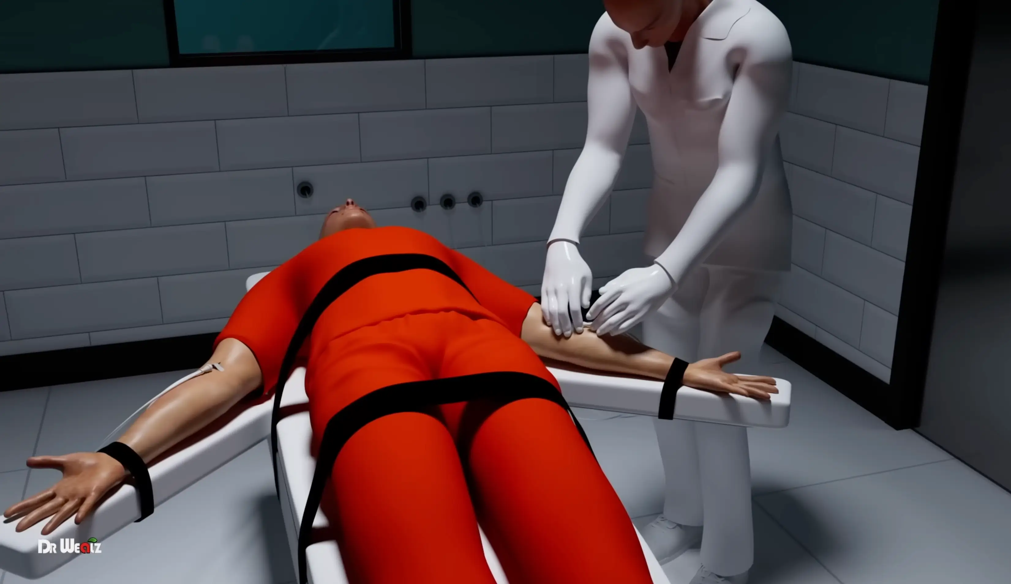 The simulation shows what happens during a lethal injection (YouTube/@drwealz)