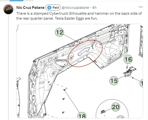 A car enthusiast has shared an 'invisible' Cybertruck easter egg 