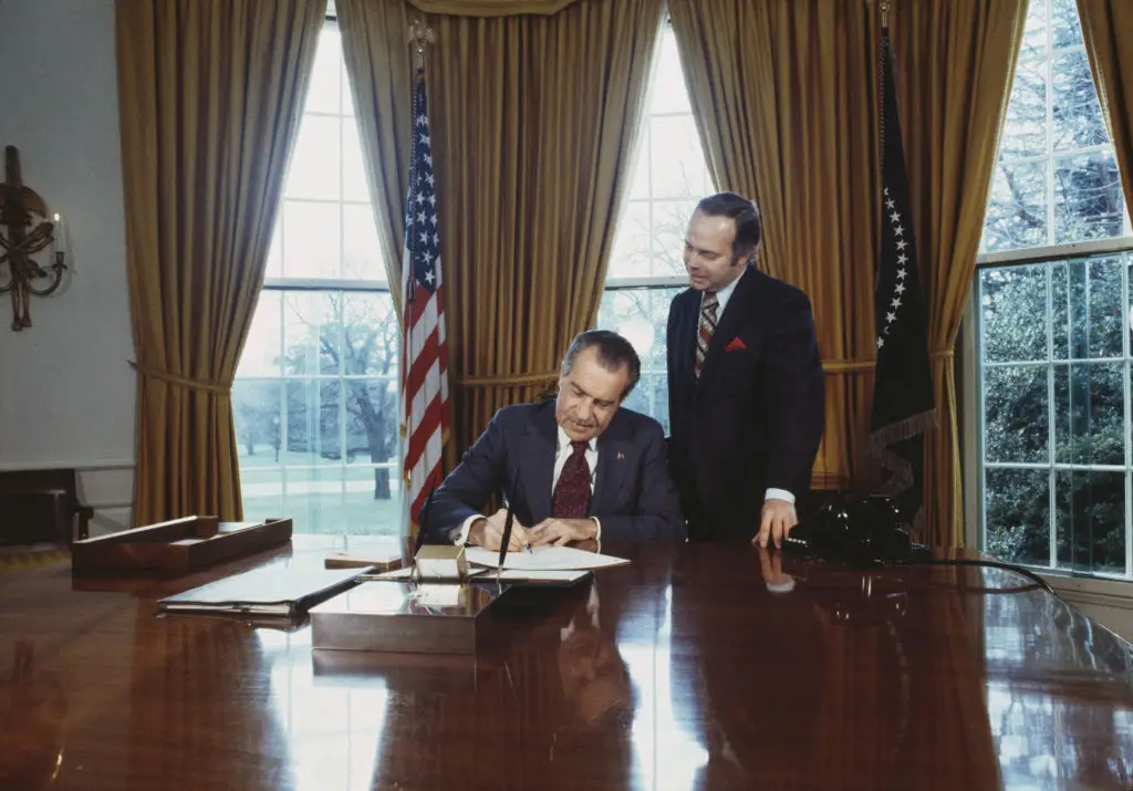 U.S. President Richard Nixon signed the Daylight Saving act into law in December 1973 (UPI/Bettmann Archive/Getty Images)