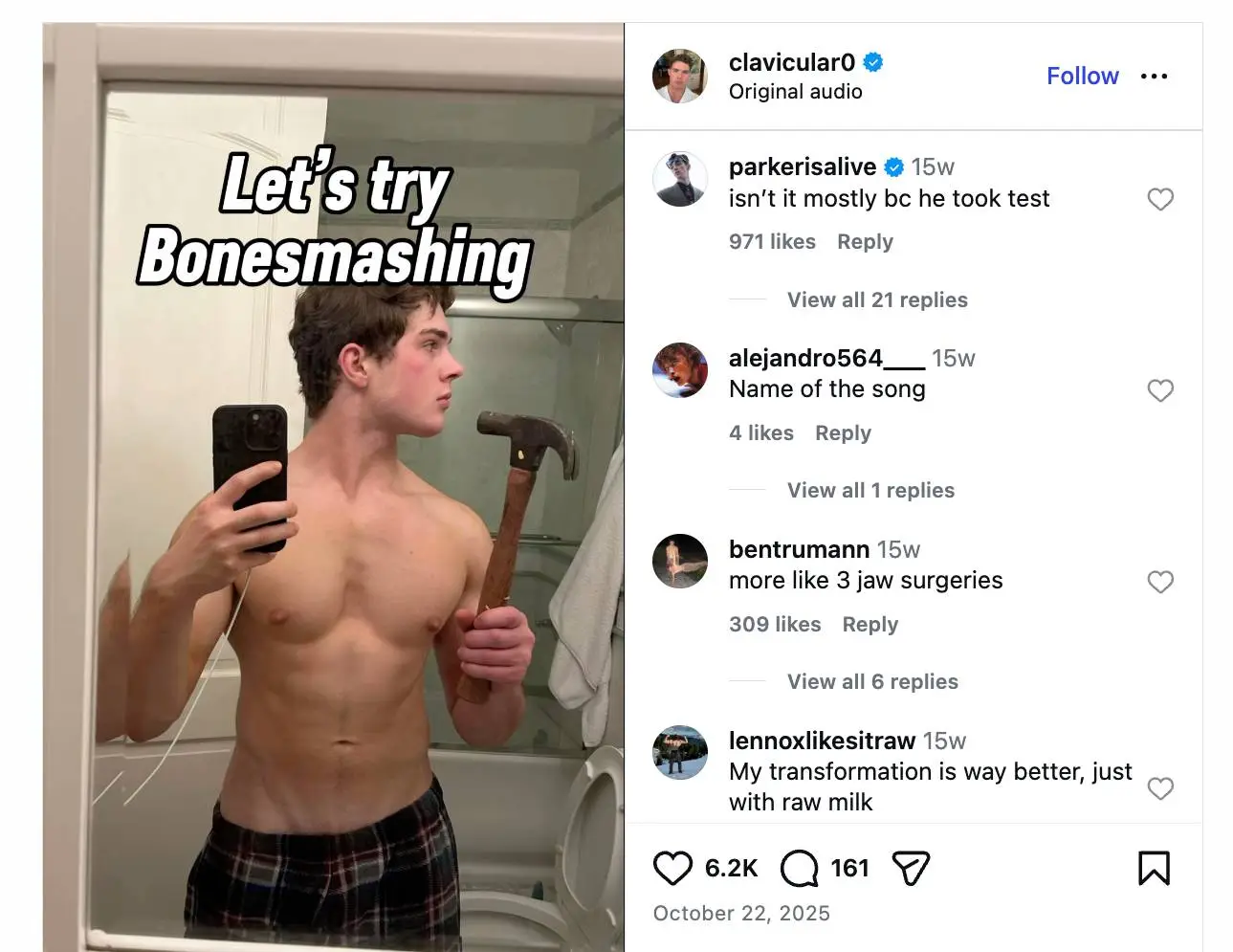 Clavicular has come under fire for his 'looksmaxxing' content (Instagram / Clavicular)