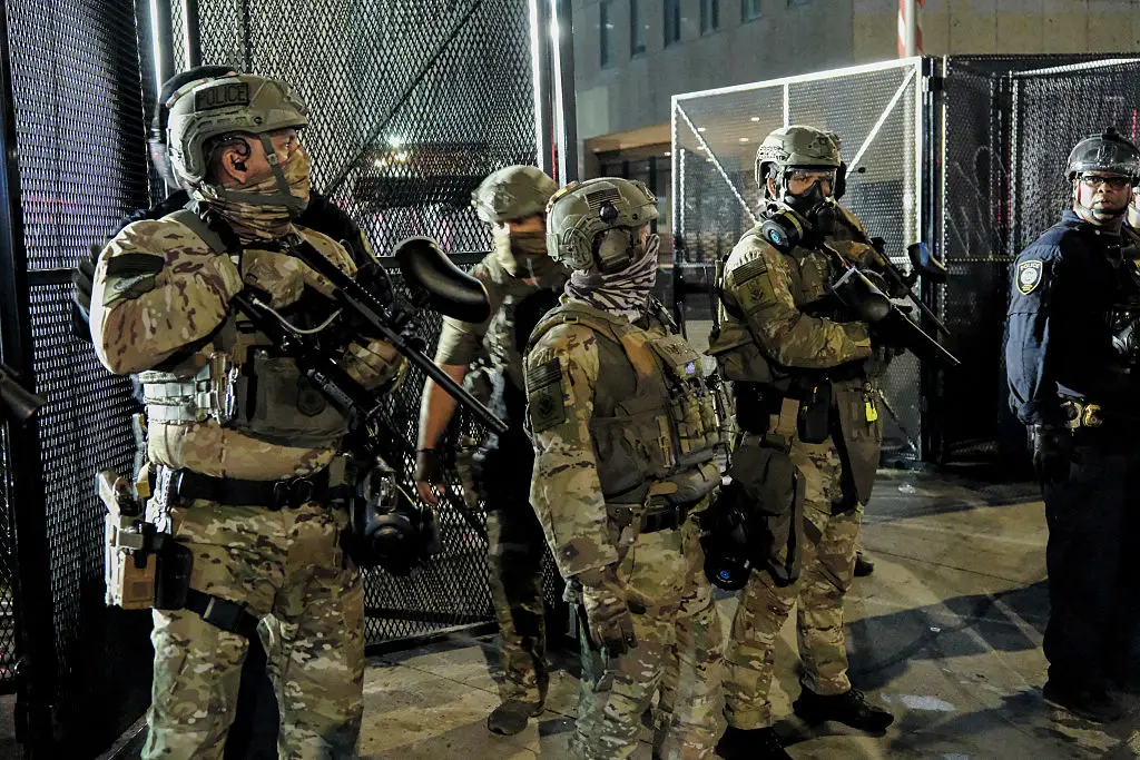 Trump sent military forces to Los Angeles during widespread protests against immigration raids (LAUREN PUENTE/Middle East Images/AFP via Getty Images)