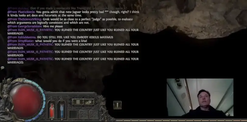 Elon Musk's chat was filled with brutal messages trolling the billionaire (X/@elonmusk)