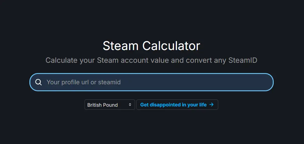 The SteamDB Steam Calculator in all its glory, SteamDB