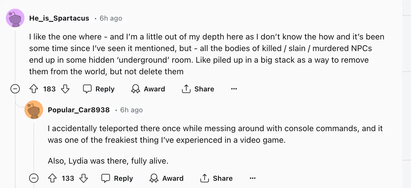 Reddit Skyrim Thread