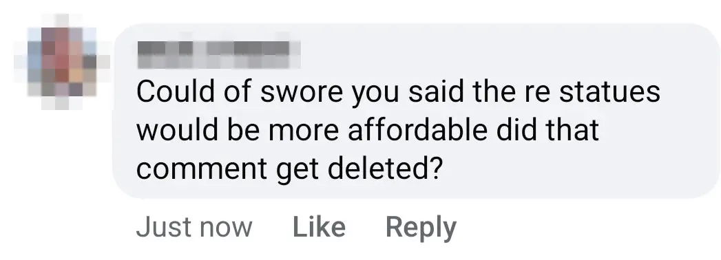 Comment from a Resident Evil fan on Facebook