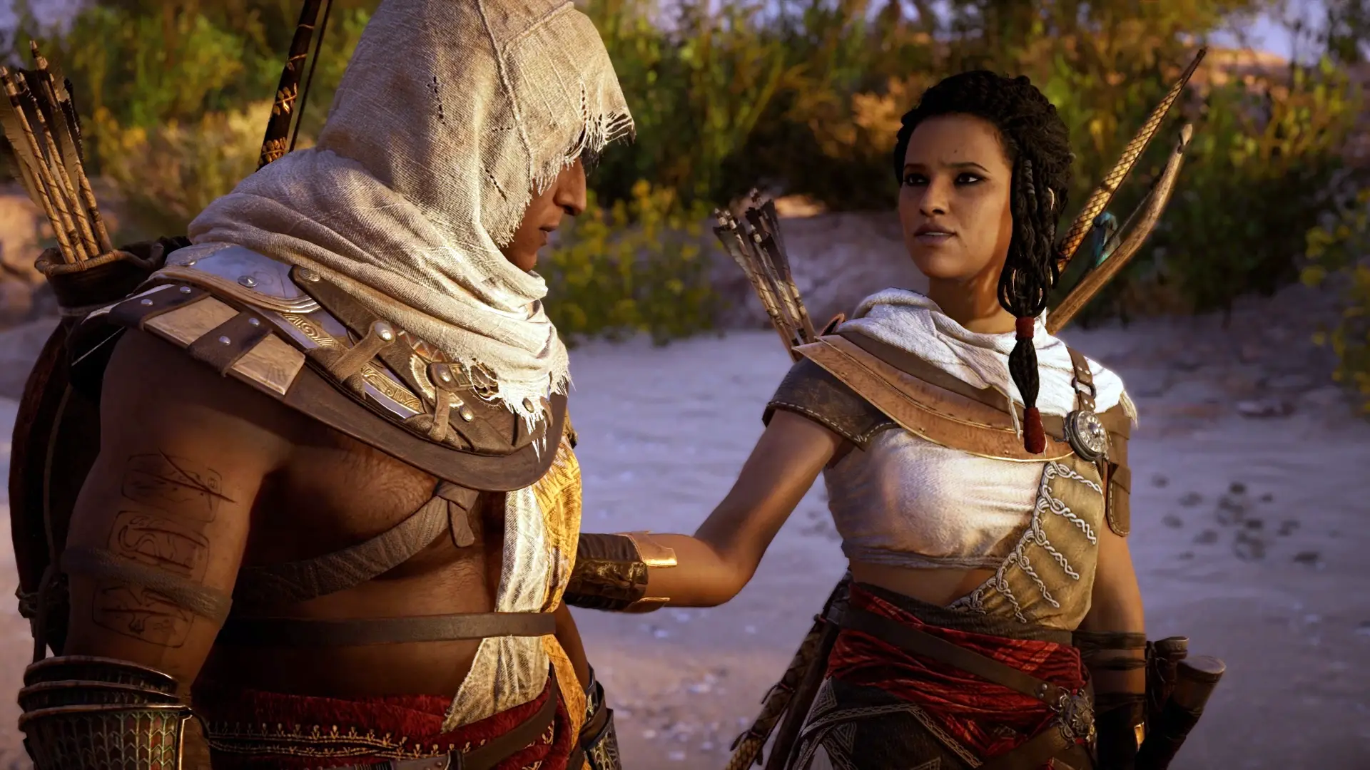 Aya and Bayek in Assassin's Creed Origins, Ubisoft