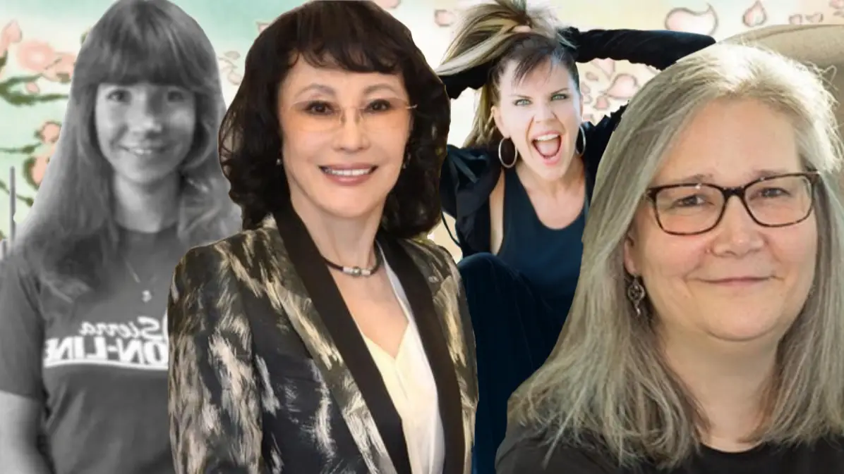 Roberta Williams via historylink / Keiko Erikawa via Koei Tecmo / Jennifer Hale via jenniferhale.com / Amy Hennig via Twitter / Capcom