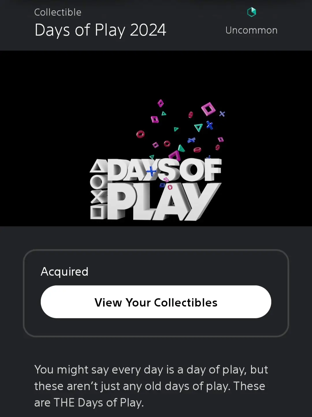 PS Stars 'Days of Play' trophy/