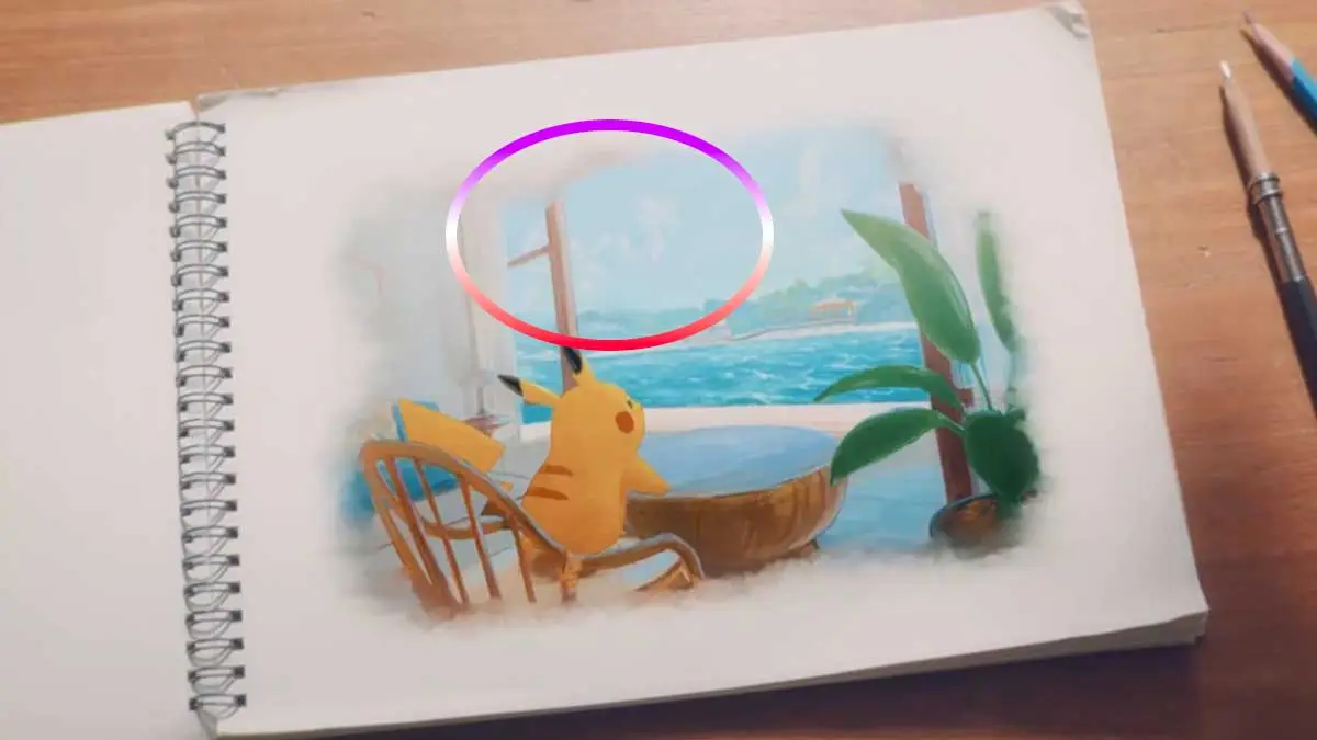 A circle around a cloud in Pokemon Winds and Waves. Credit - Pokemon