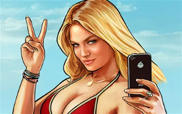 GTAV woman with phone