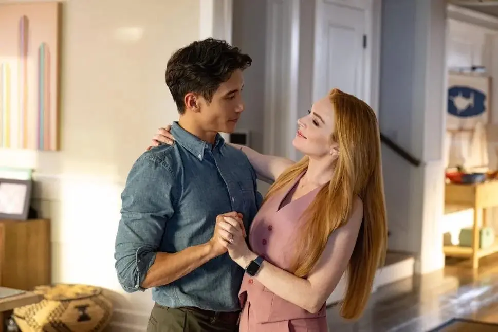 Promo image of Manny Jacinto and Lindsey Lohan in Freakier Friday, Disney