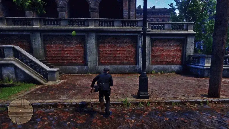 Arhur showcasing his new parkour skills, Rockstar Games/HUUSTL3R (Nexus Mods)