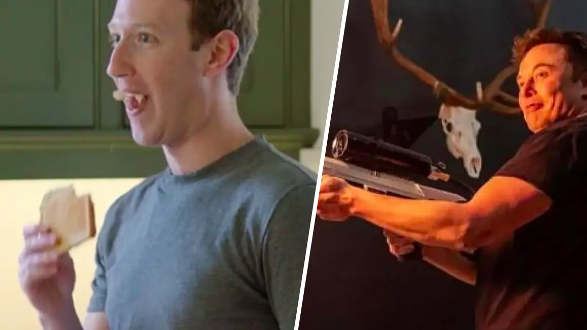 Elon Musk via Twitter, Mark Zuckerberg via Facebook