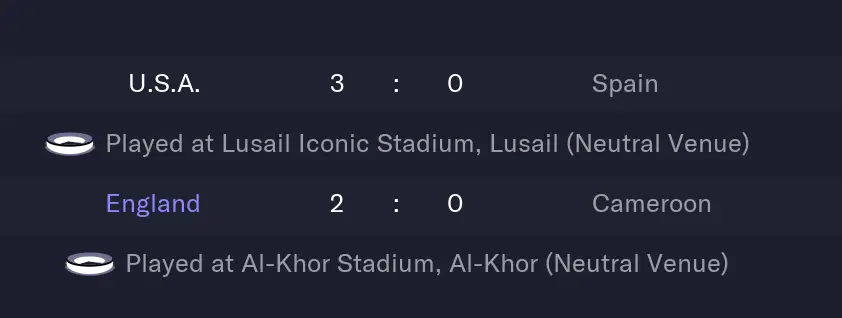 Semi-Final results /