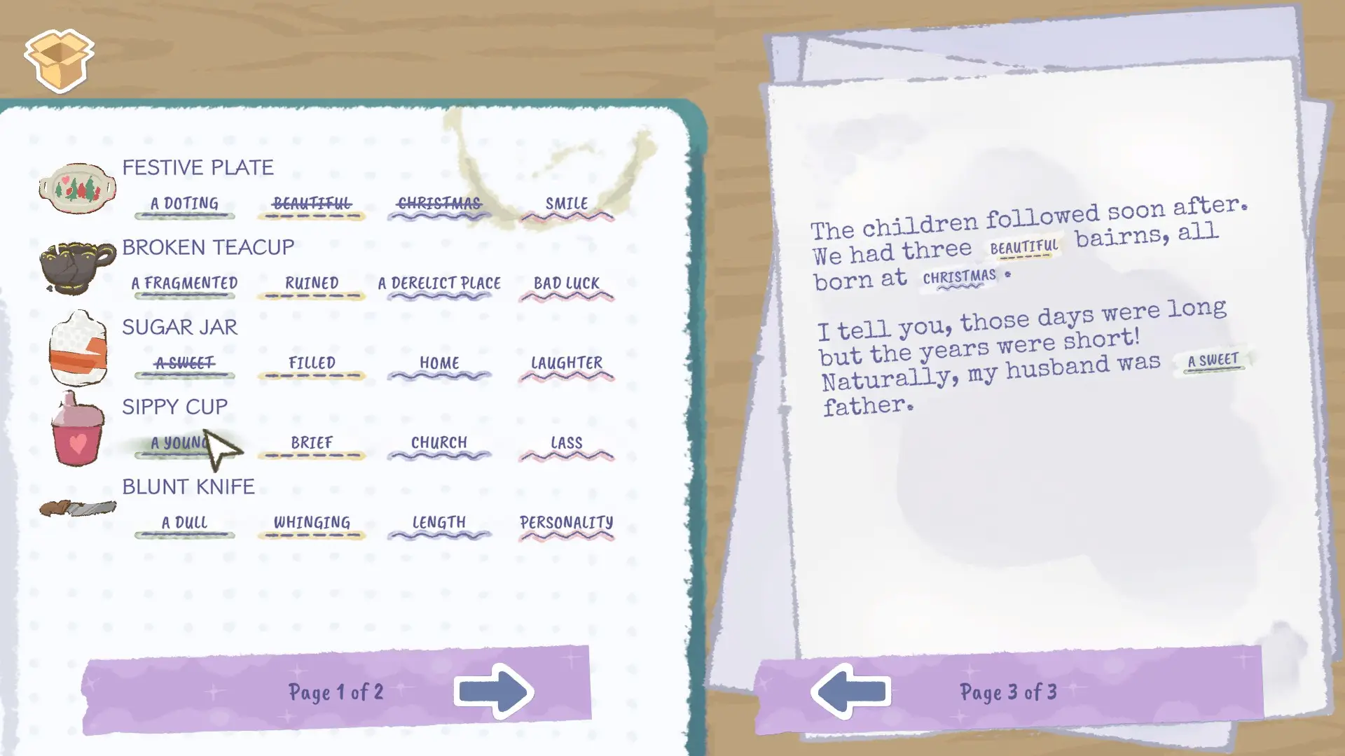 A Storied Life: Tabitha, Credit / Secret Mode