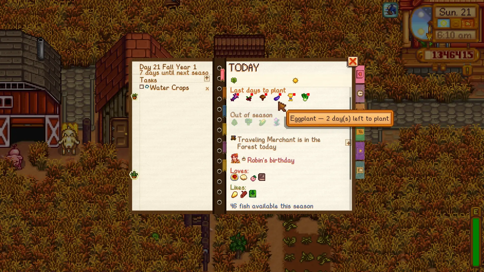 Farmer's Notebook Mod,