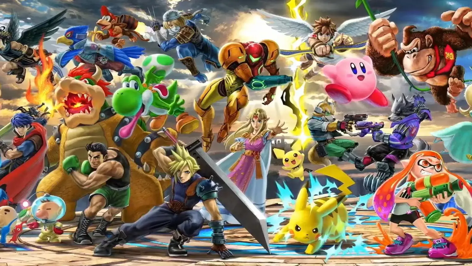 Just imagine that The Hunter is just off screen to the left in this official Super Smash Bros. Ultimate artwork