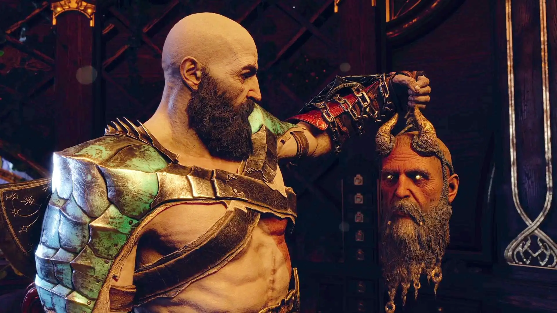 Kratos and Mimir in God of War Ragnarök
