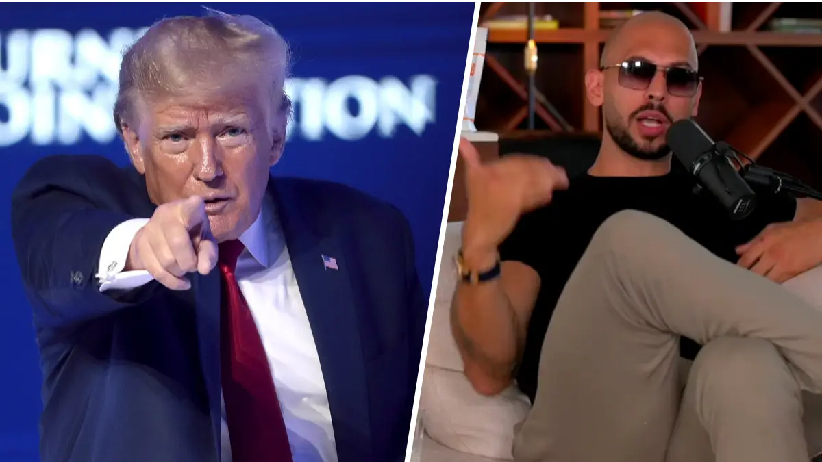 Andrew Tate/FULL SEND PODCAST via Youtube, Gage Skidmore via Wikimedia Commons