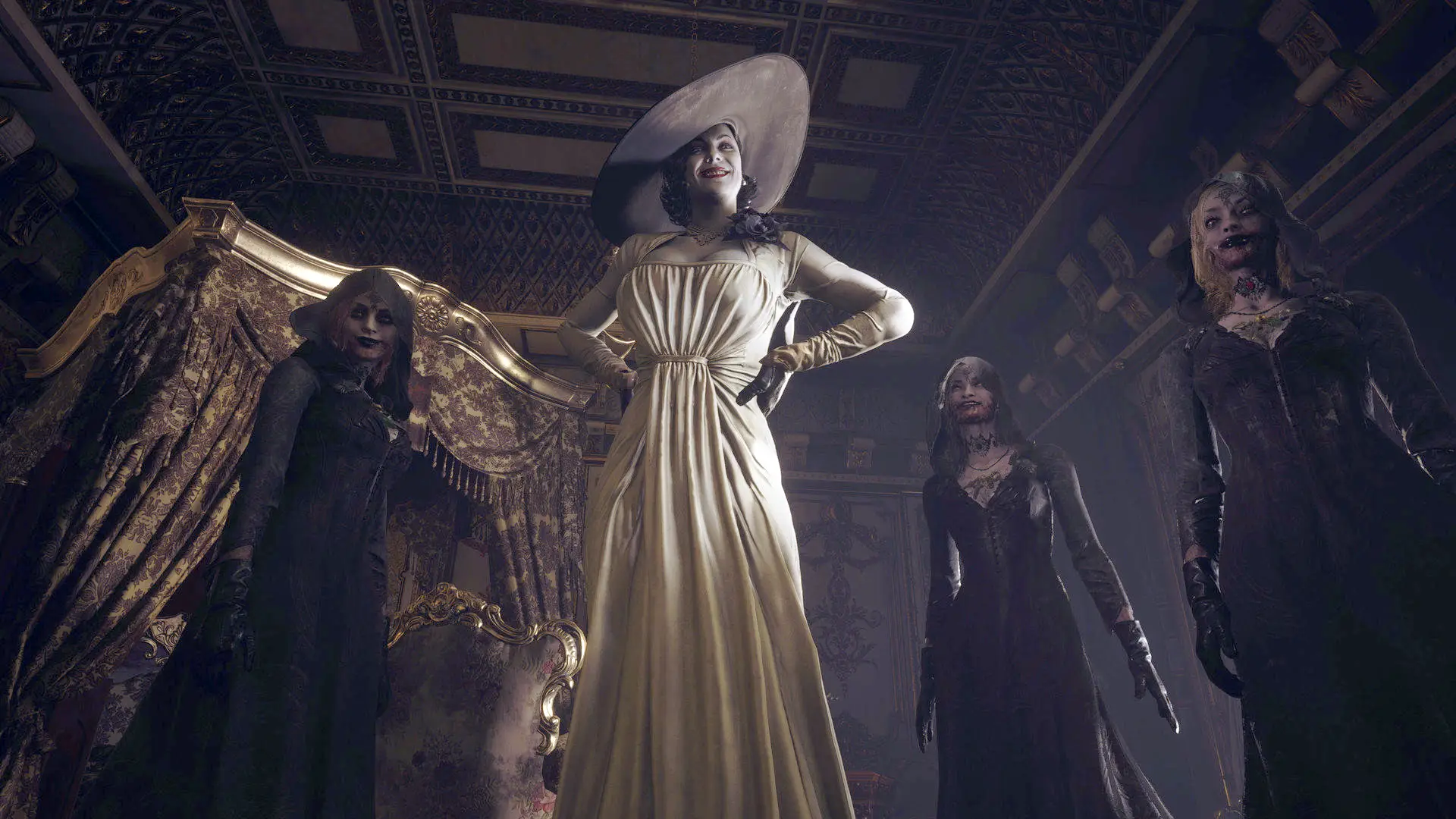 Lady Dimitrescu and her daughters in Resident Evil Village, Capcom