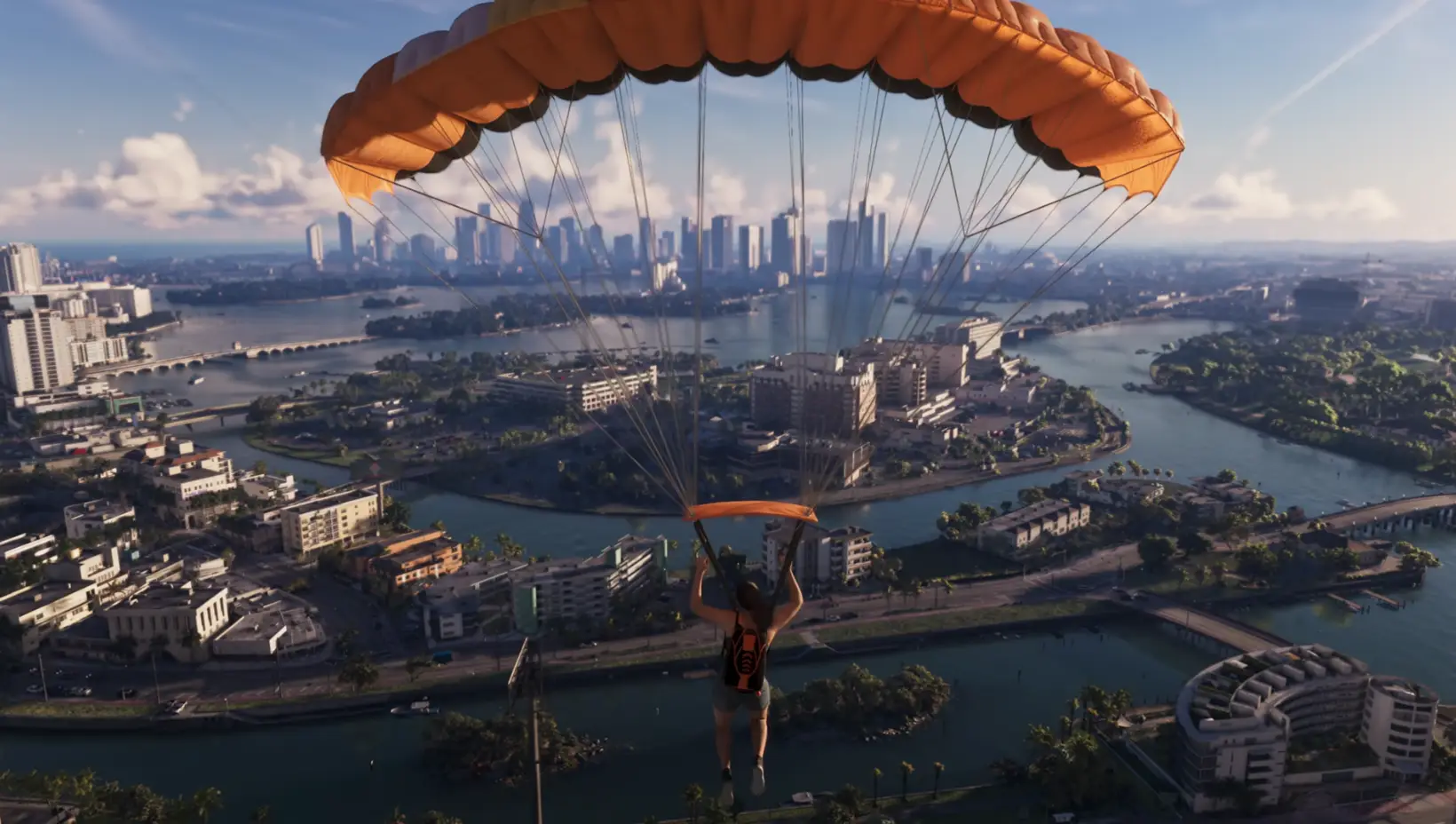 Skydiving while playing as Lucia (Rockstar)